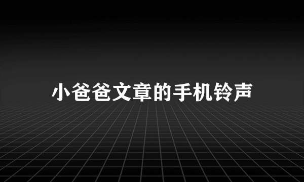 小爸爸文章的手机铃声
