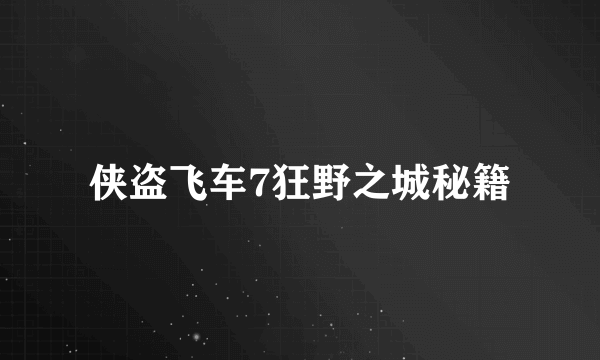 侠盗飞车7狂野之城秘籍