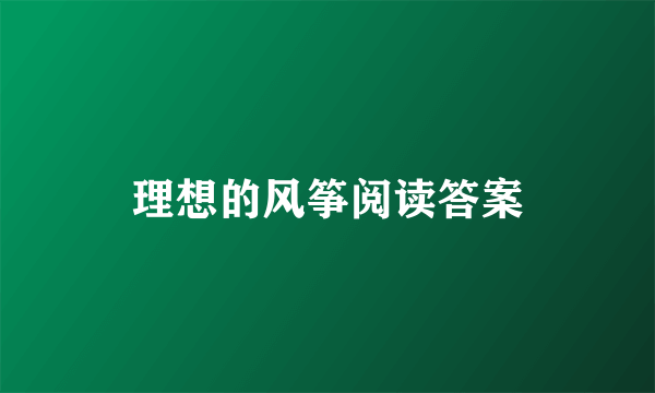 理想的风筝阅读答案