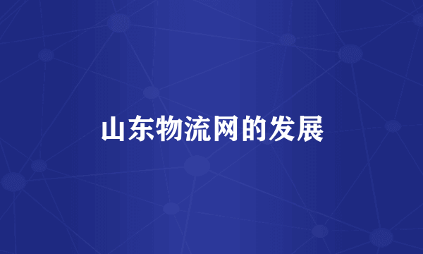 山东物流网的发展