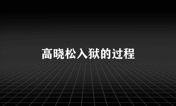 高晓松入狱的过程