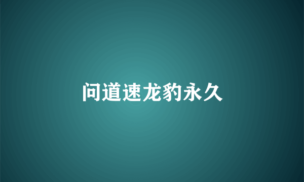 问道速龙豹永久