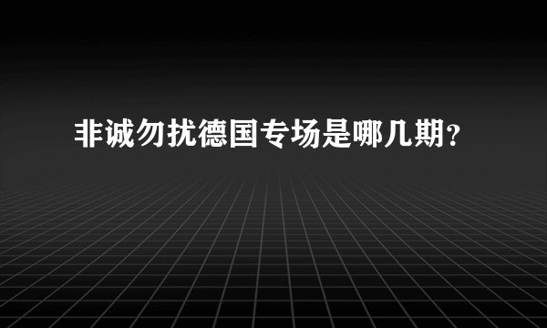 非诚勿扰德国专场是哪几期？