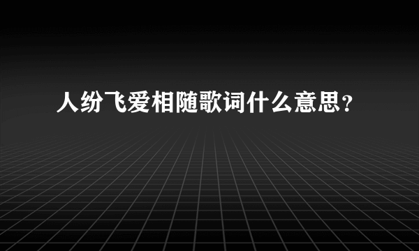 人纷飞爱相随歌词什么意思？