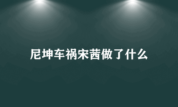 尼坤车祸宋茜做了什么