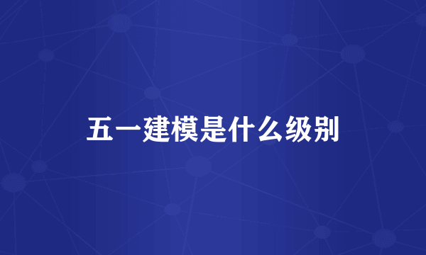 五一建模是什么级别