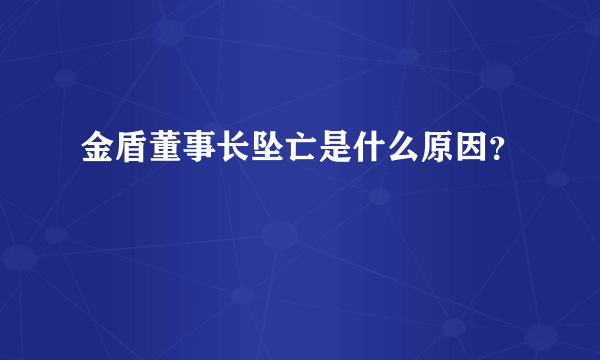 金盾董事长坠亡是什么原因？