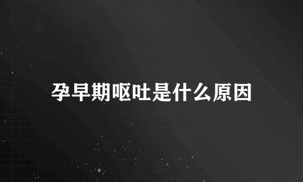 孕早期呕吐是什么原因