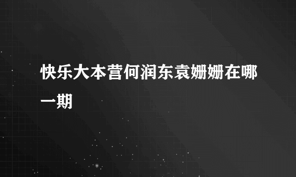 快乐大本营何润东袁姗姗在哪一期