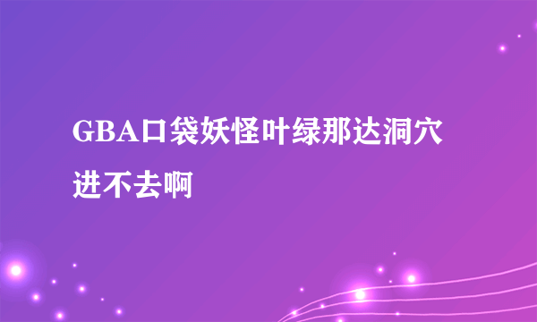GBA口袋妖怪叶绿那达洞穴进不去啊