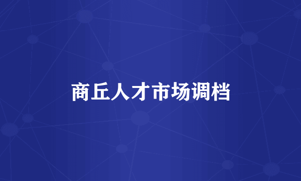商丘人才市场调档