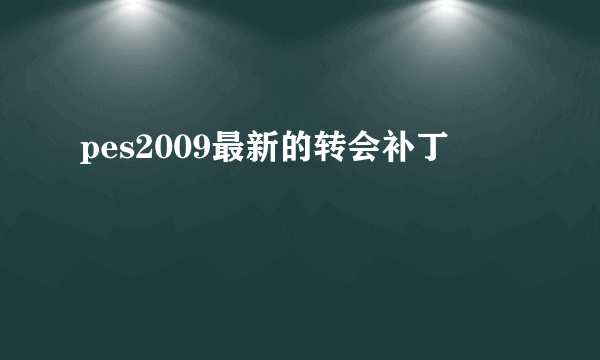 pes2009最新的转会补丁