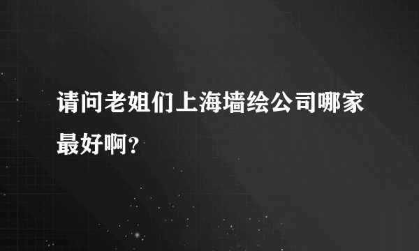 请问老姐们上海墙绘公司哪家最好啊？