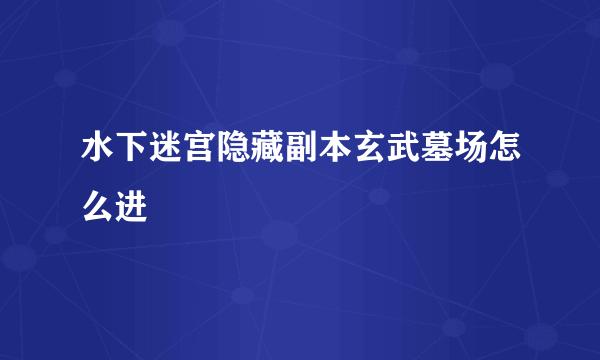 水下迷宫隐藏副本玄武墓场怎么进