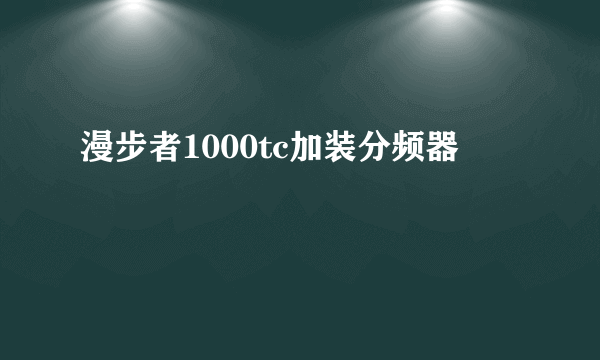 漫步者1000tc加装分频器