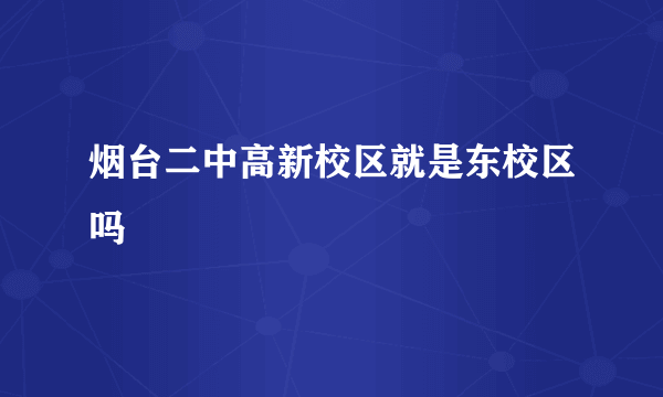 烟台二中高新校区就是东校区吗