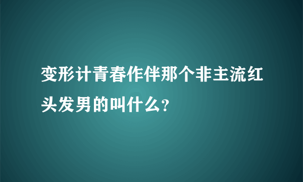 变形计青春作伴那个非主流红头发男的叫什么？