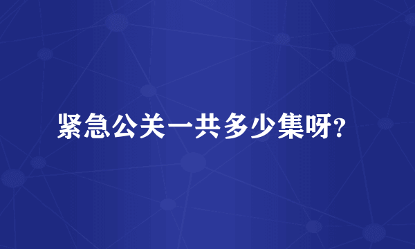 紧急公关一共多少集呀？