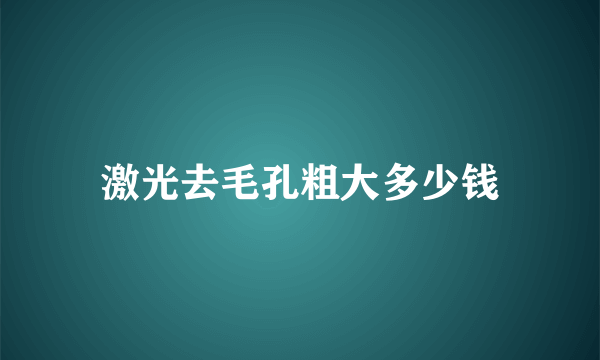 激光去毛孔粗大多少钱