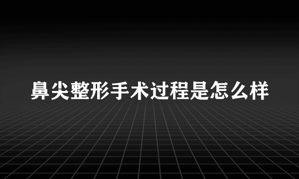 鼻尖整形手术过程是怎么样