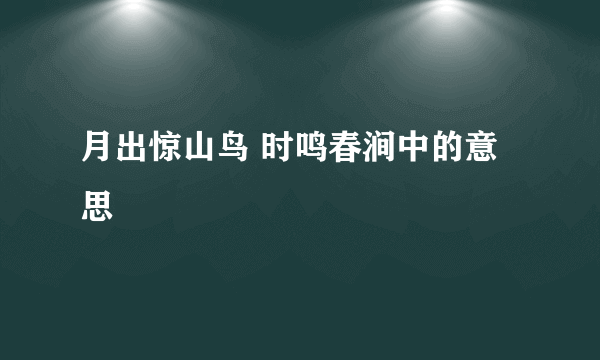 月出惊山鸟 时鸣春涧中的意思
