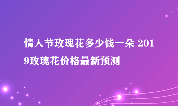 情人节玫瑰花多少钱一朵 2019玫瑰花价格最新预测