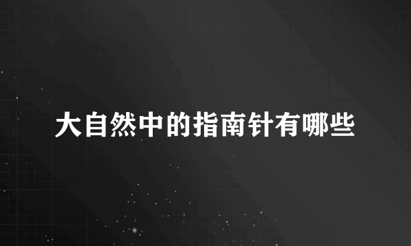 大自然中的指南针有哪些