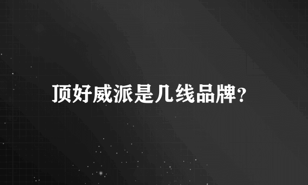 顶好威派是几线品牌？
