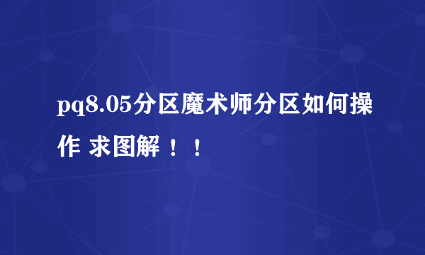 pq8.05分区魔术师分区如何操作 求图解 ！！