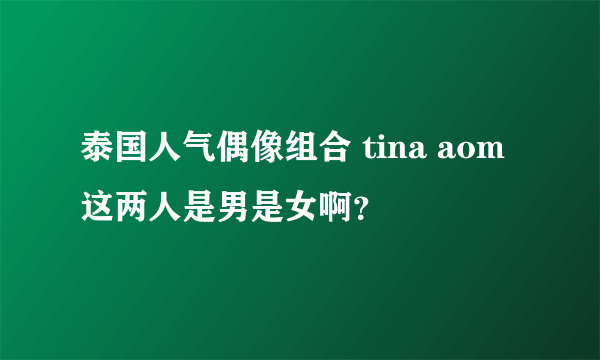 泰国人气偶像组合 tina aom 这两人是男是女啊？