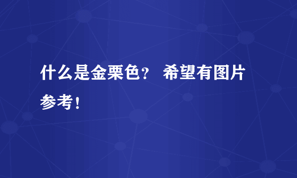 什么是金栗色？ 希望有图片参考！