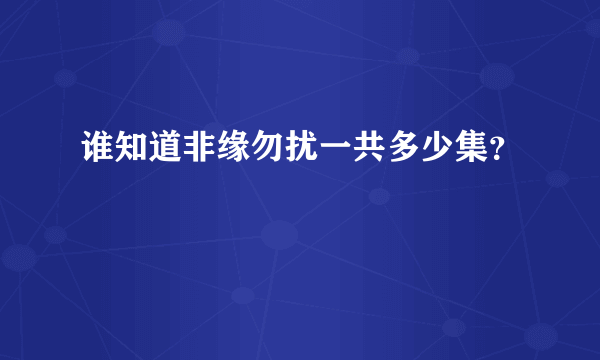 谁知道非缘勿扰一共多少集？