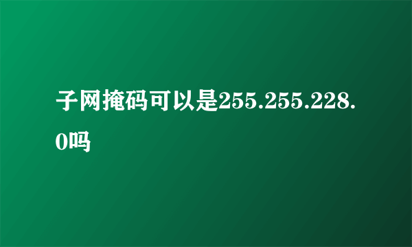 子网掩码可以是255.255.228.0吗