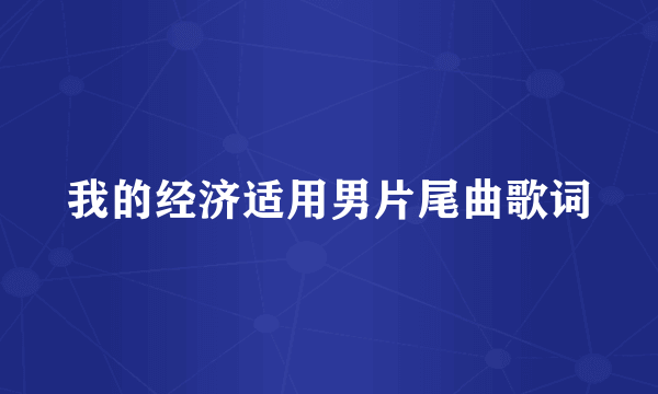 我的经济适用男片尾曲歌词