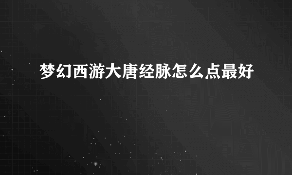 梦幻西游大唐经脉怎么点最好