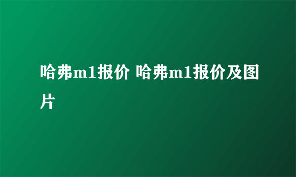 哈弗m1报价 哈弗m1报价及图片