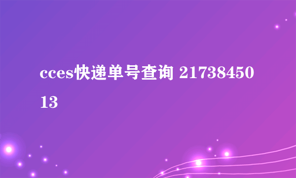 cces快递单号查询 2173845013