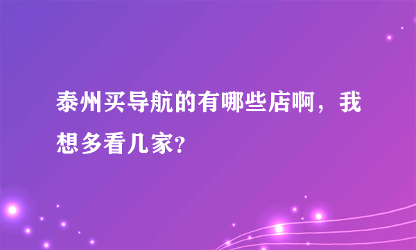 泰州买导航的有哪些店啊，我想多看几家？