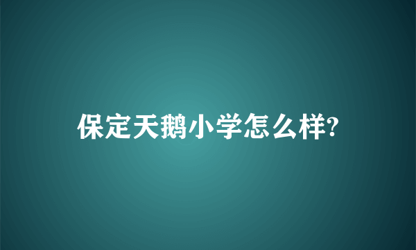 保定天鹅小学怎么样?