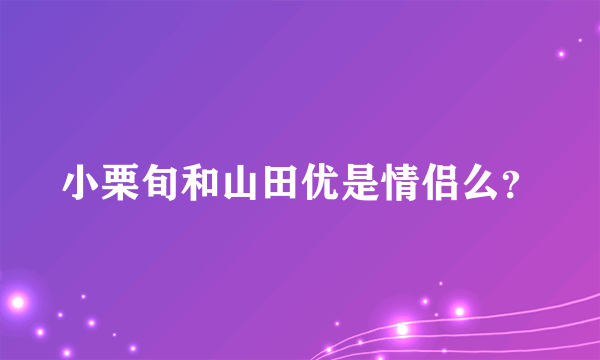 小栗旬和山田优是情侣么？