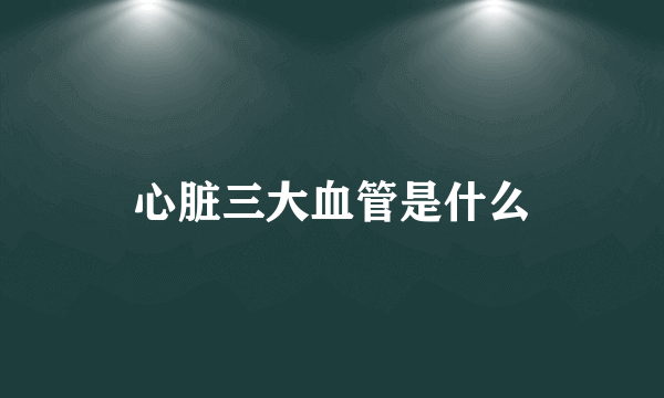 心脏三大血管是什么
