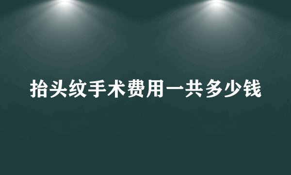 抬头纹手术费用一共多少钱