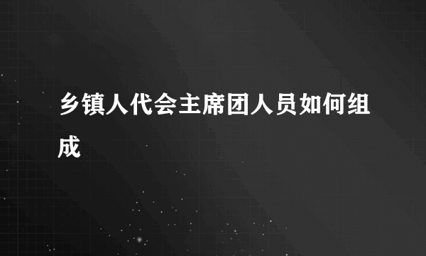 乡镇人代会主席团人员如何组成