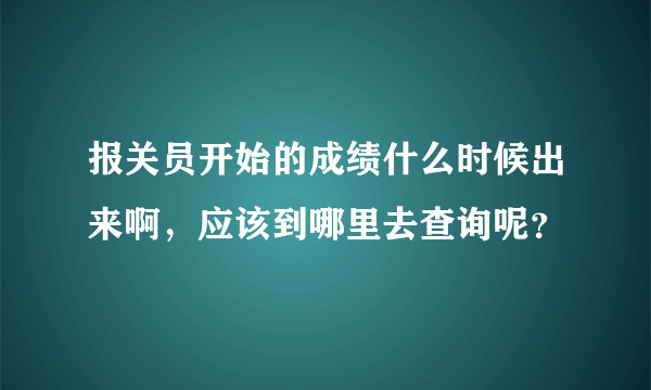 报关员开始的成绩什么时候出来啊，应该到哪里去查询呢？