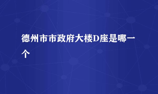 德州市市政府大楼D座是哪一个