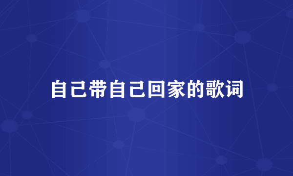 自己带自己回家的歌词