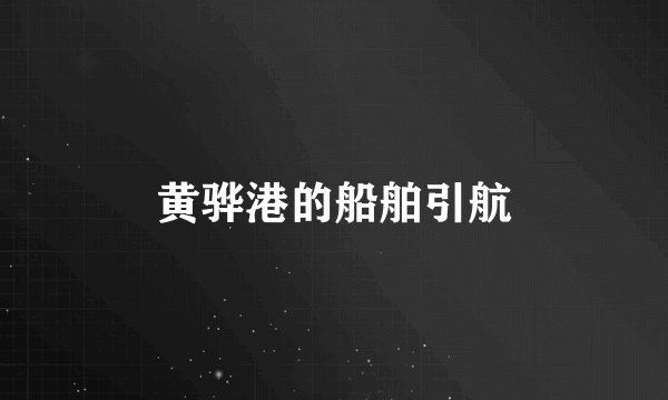 黄骅港的船舶引航