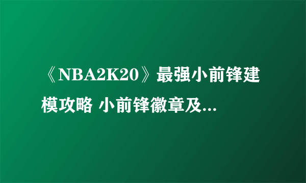 《NBA2K20》最强小前锋建模攻略 小前锋徽章及潜力指南