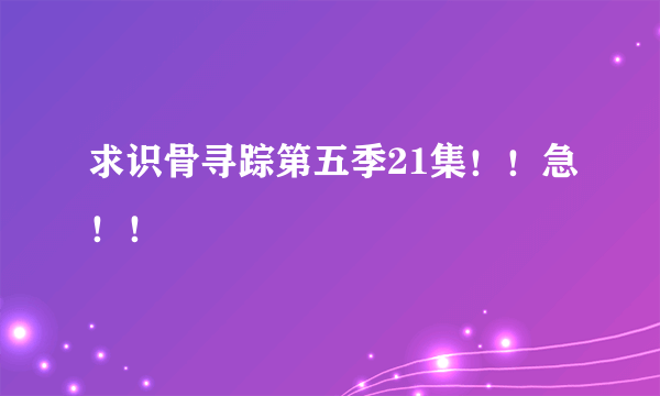求识骨寻踪第五季21集！！急！！