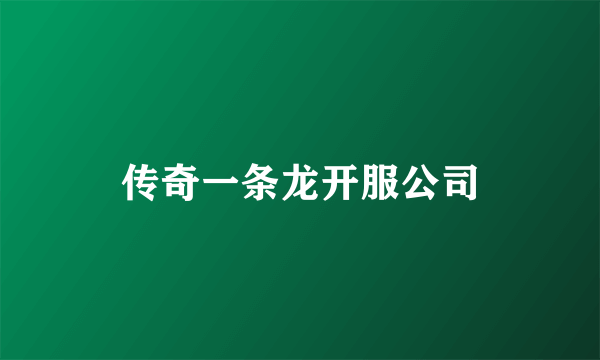 传奇一条龙开服公司